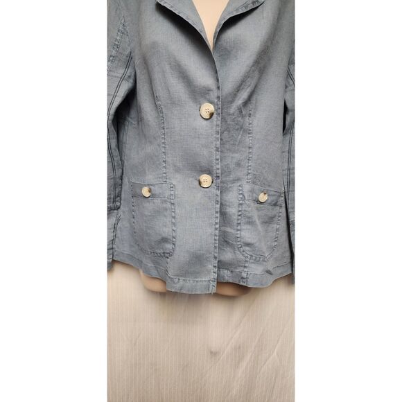 XCVI Chambray Blue Long Sleeve Button Down Blouse Size Small - Picture 5 of 11